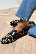 Dyreprint Loafer med Guldhardware | Hårlæder Slip-On Sko til Hverdag & Kontor