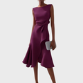 Sheila | Draperet Asymmetrisk Midi Kjole