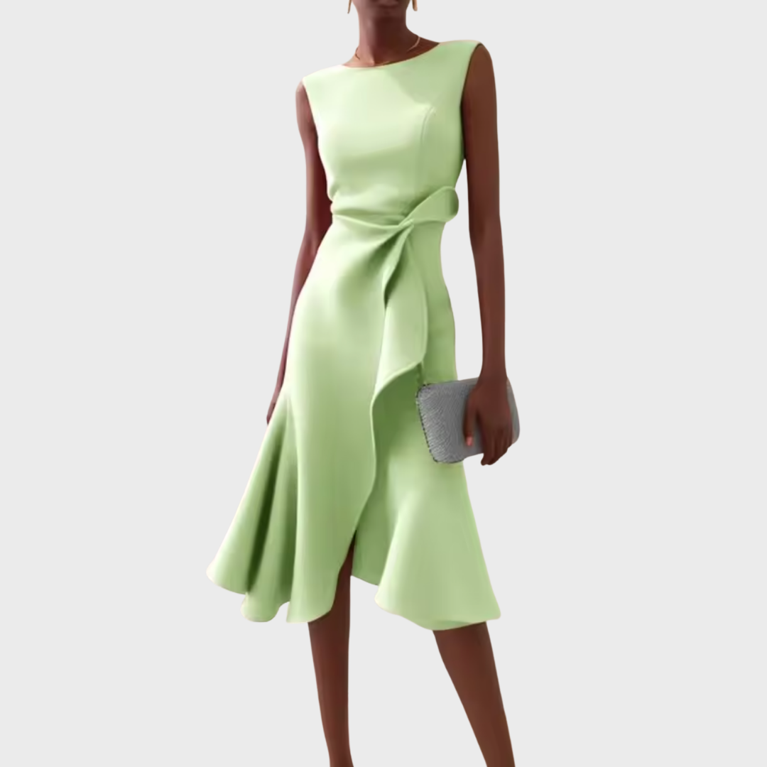 Sheila | Draperet Asymmetrisk Midi Kjole