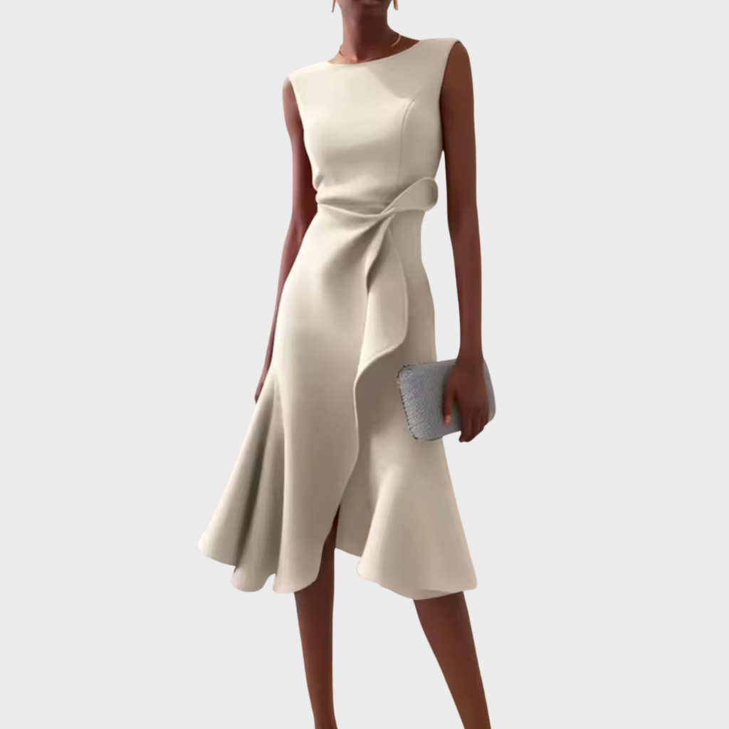 Sheila | Draperet Asymmetrisk Midi Kjole