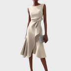 Sheila | Draperet Asymmetrisk Midi Kjole