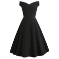 Dame Off-Shoulder A-Linie Midi-Kjole Vintage-Charm