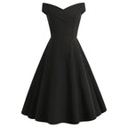 Dame Off-Shoulder A-Linie Midi-Kjole Vintage-Charm