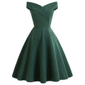 Dame Off-Shoulder A-Linie Midi-Kjole Vintage-Charm