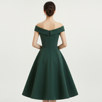 Dame Off-Shoulder A-Linie Midi-Kjole Vintage-Charm