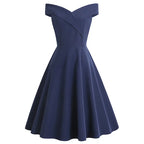 Dame Off-Shoulder A-Linie Midi-Kjole Vintage-Charm