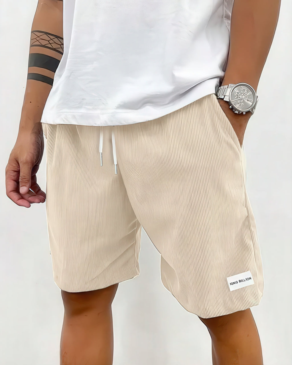 Casual Shorts til Mænd med Løs Pasform | Badeshorts & Strandshorts i Ribbet Look