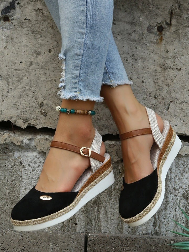Ortopædiske Platform Espadrille Sandaler med Støttende Lukket Tå