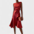 Sheila | Draperet Asymmetrisk Midi Kjole