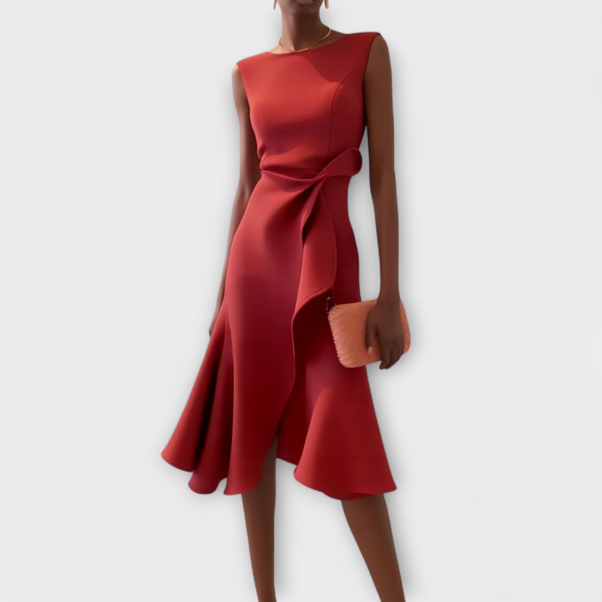 Sheila | Draperet Asymmetrisk Midi Kjole
