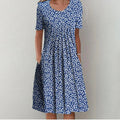 Blomstret Midi Kjole med Lommer | Casual Sommer-, Dimissions- & Strandkjole