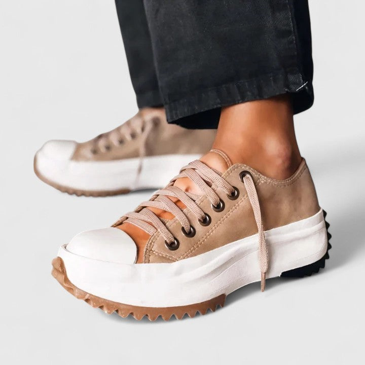 Ortopædiske Platform Sneakers med Snørebånd | Lavskåret Komfortsko