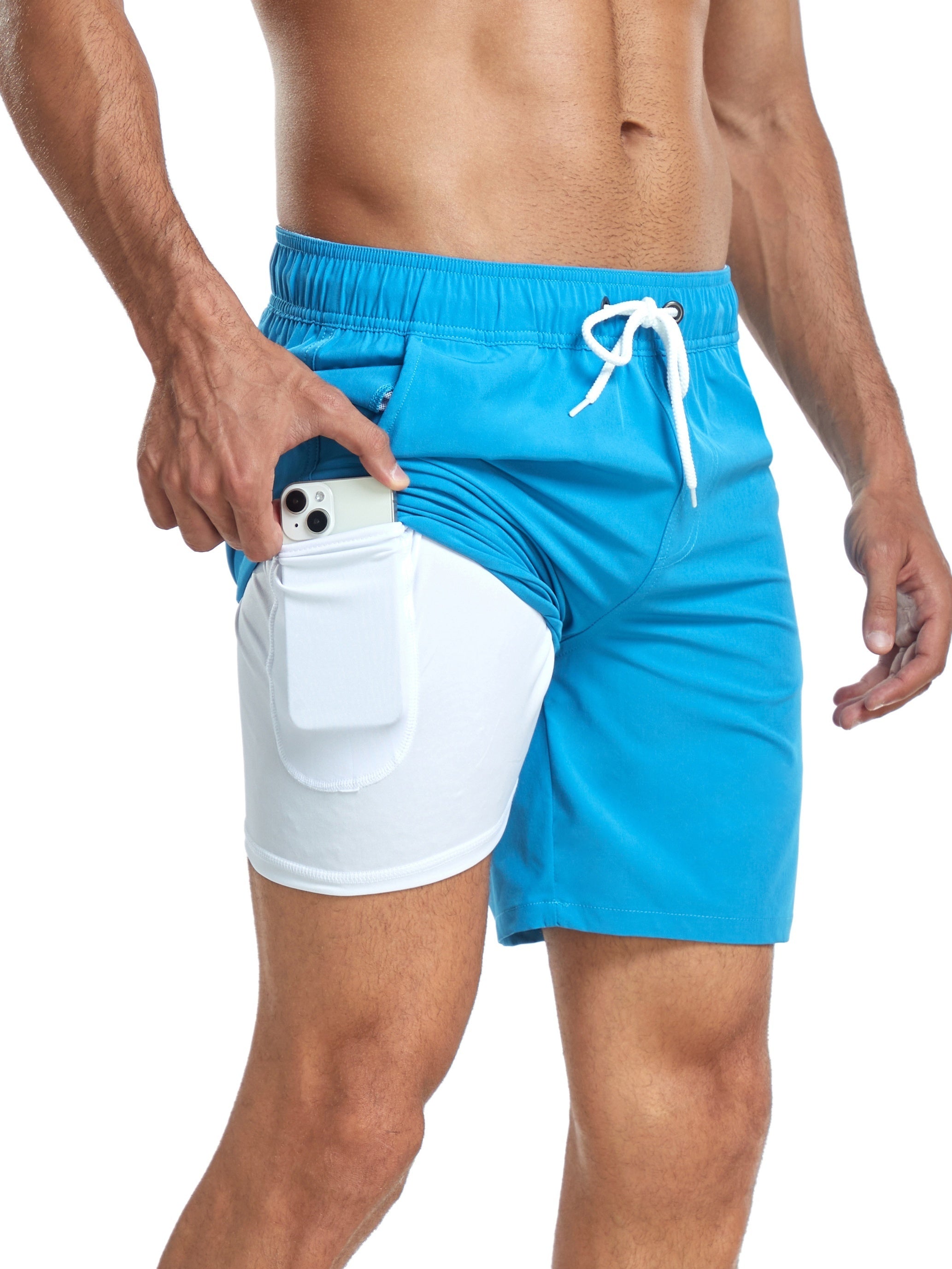 2-i-1 Badeshorts til Mænd med Indershorts | Hurtigtørrende Sportsshorts & Halo Shorts