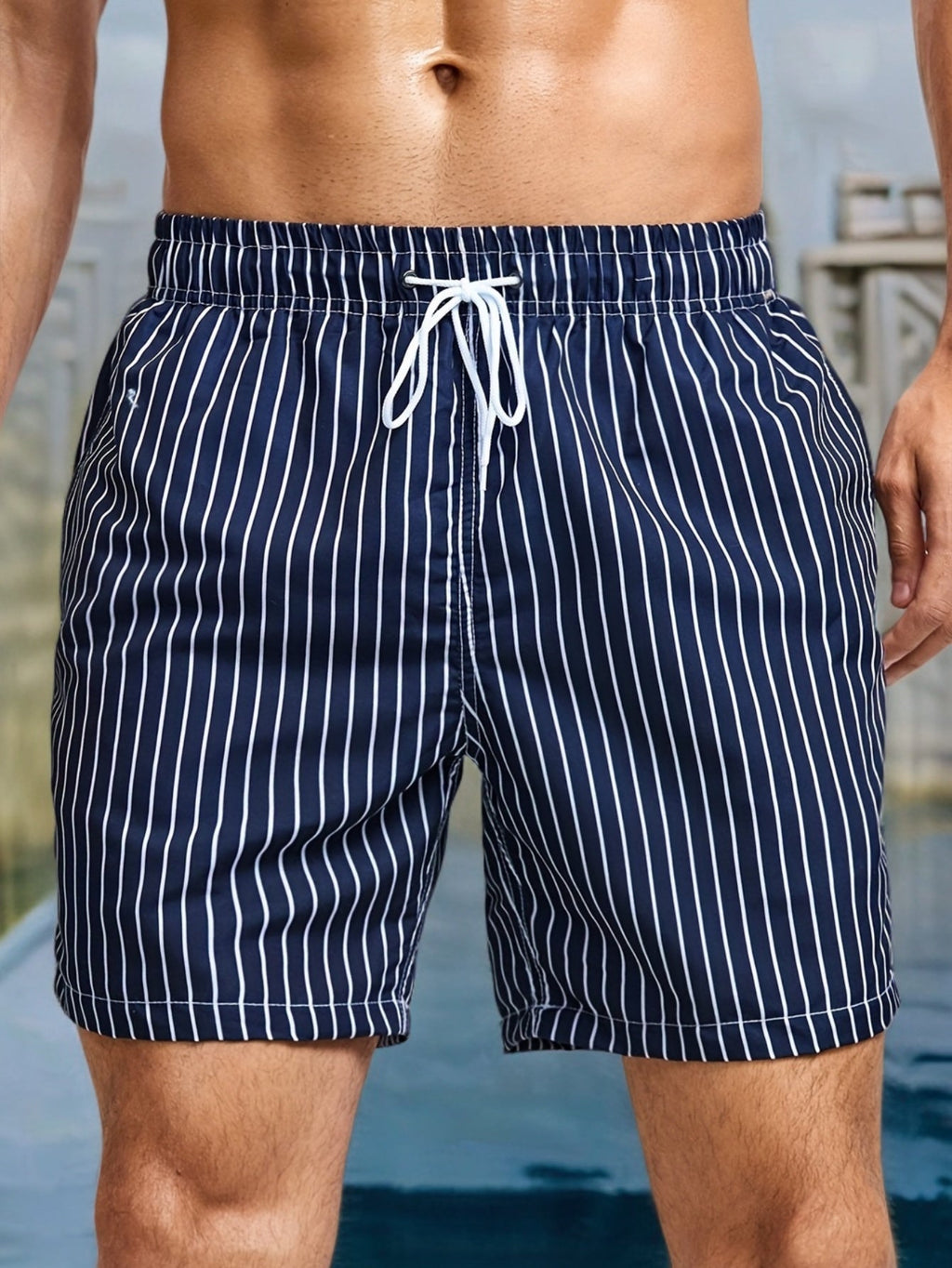 THYMORA | Behagelige Stribede Sommer Shorts
