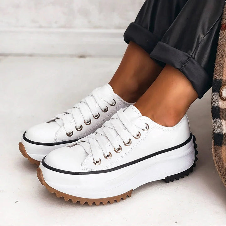 Ortopædiske Platform Sneakers med Chunky Lug-Sål | Retro Lavskaft Snørebånd Sko