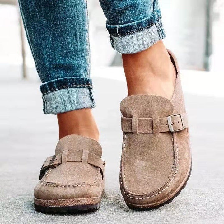 Dame Ortopædiske Loafers | Komfortabel Hverdagsbrug — Ruskind Slip-On Spænde