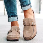 Ortopædiske Suede Slip-On Mules til Kvinder med Platformssål og Spænde
