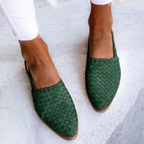 Elegante Ballerinaer Dame | Vævet Vegansk Fladsko med Slingback & Spidstå