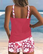 Melanie| To-delt Badedragt med Komfortabel Pasform og Blomsterstrandstil