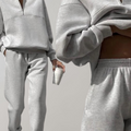 Lounge Sæt med Half-Zip Sweatshirt og Joggerbukser | Blødt Hjemmesæt & Afslappet Sæt