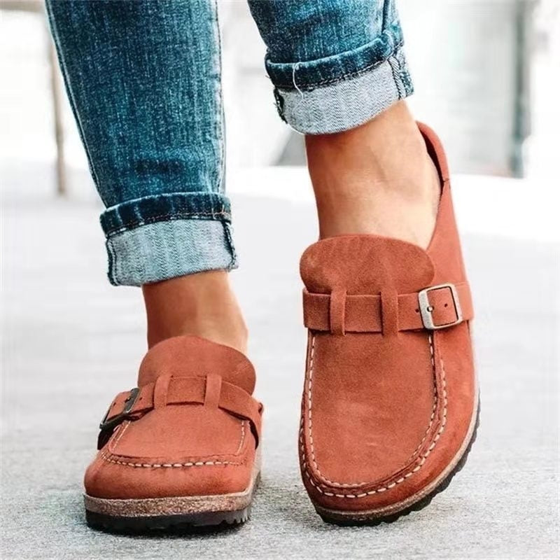 Dame Ortopædiske Loafers | Komfortabel Hverdagsbrug — Ruskind Slip-On Spænde