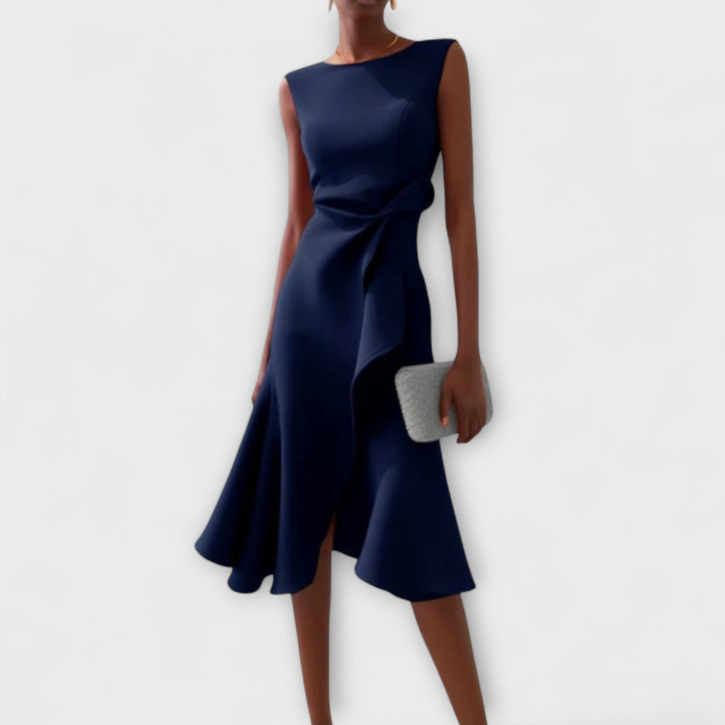 Sheila | Draperet Asymmetrisk Midi Kjole