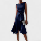 Sheila | Draperet Asymmetrisk Midi Kjole