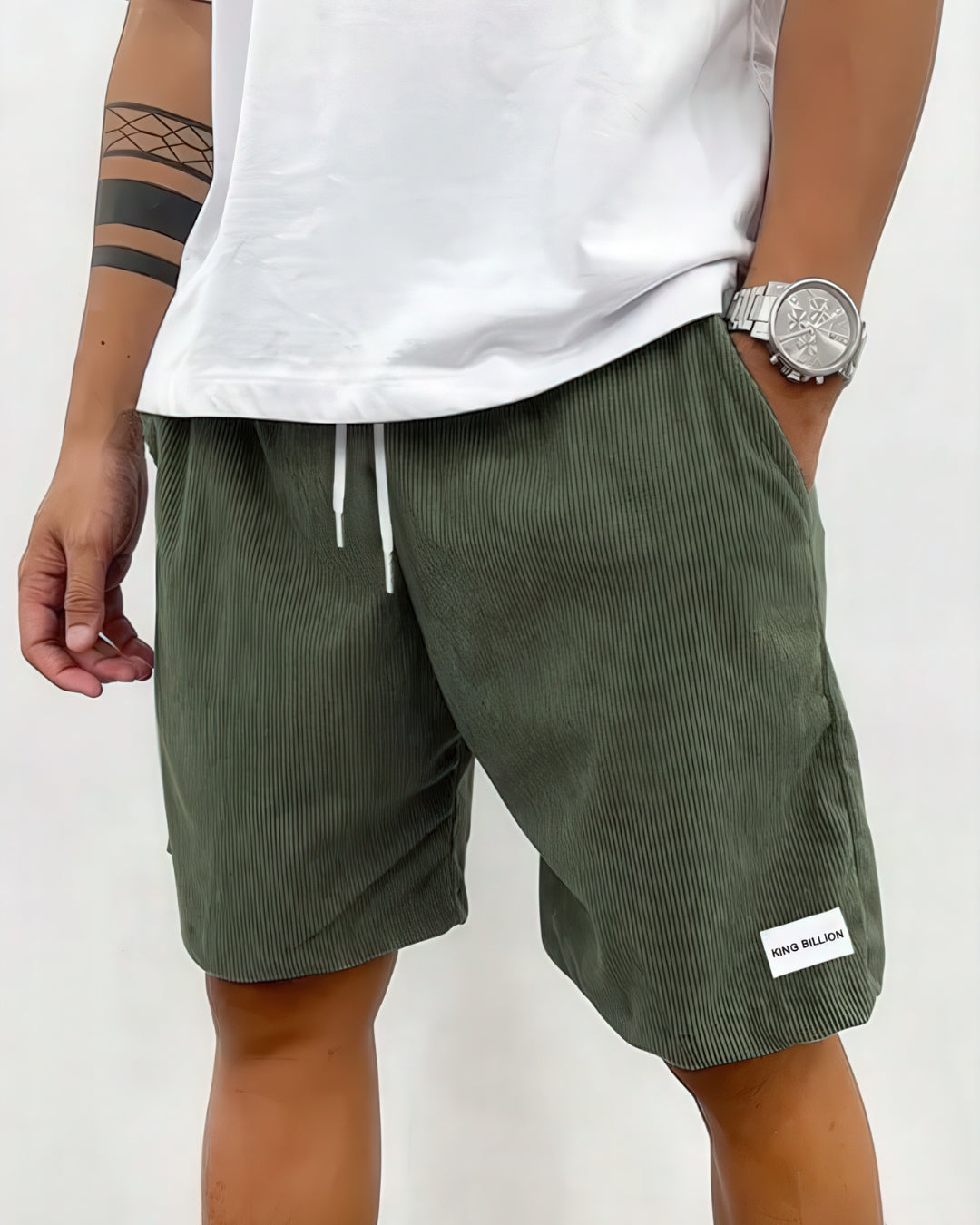 Casual Shorts til Mænd med Løs Pasform | Badeshorts & Strandshorts i Ribbet Look
