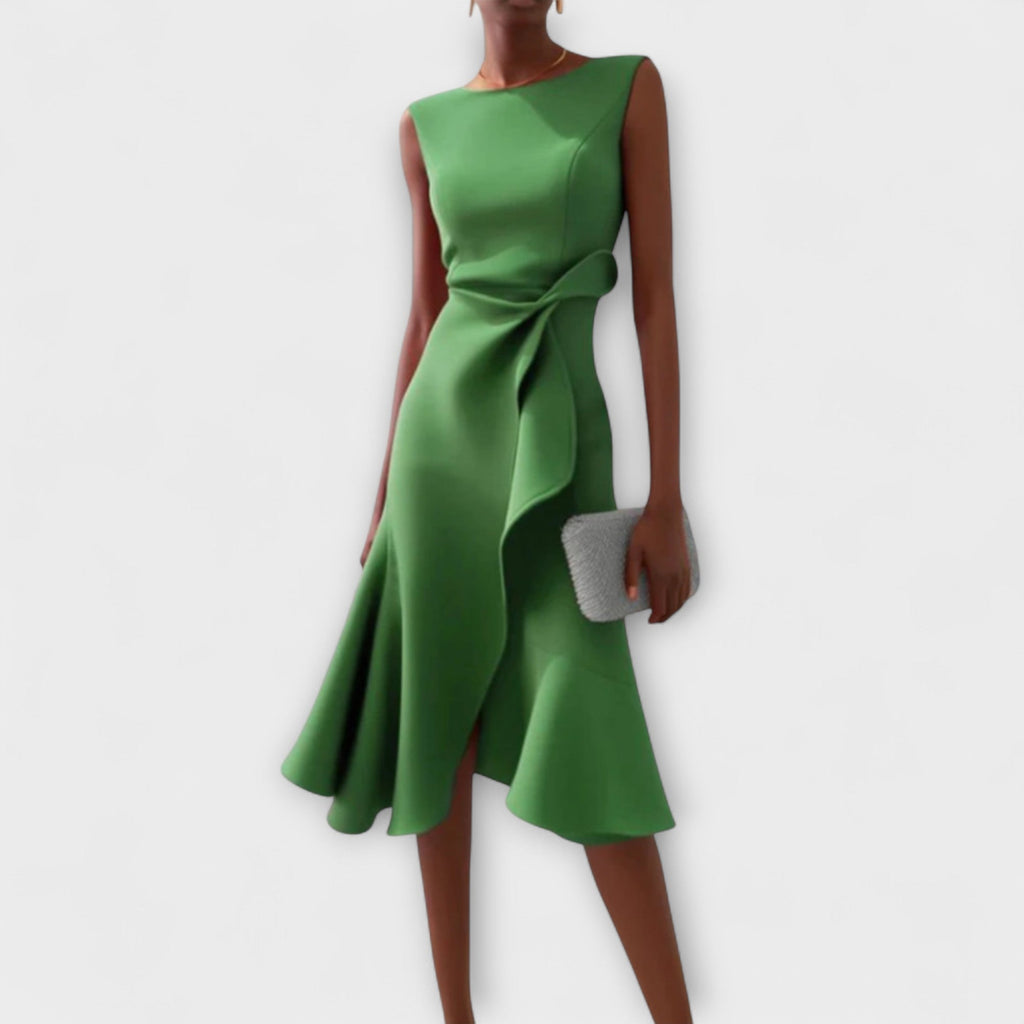 Sheila | Draperet Asymmetrisk Midi Kjole