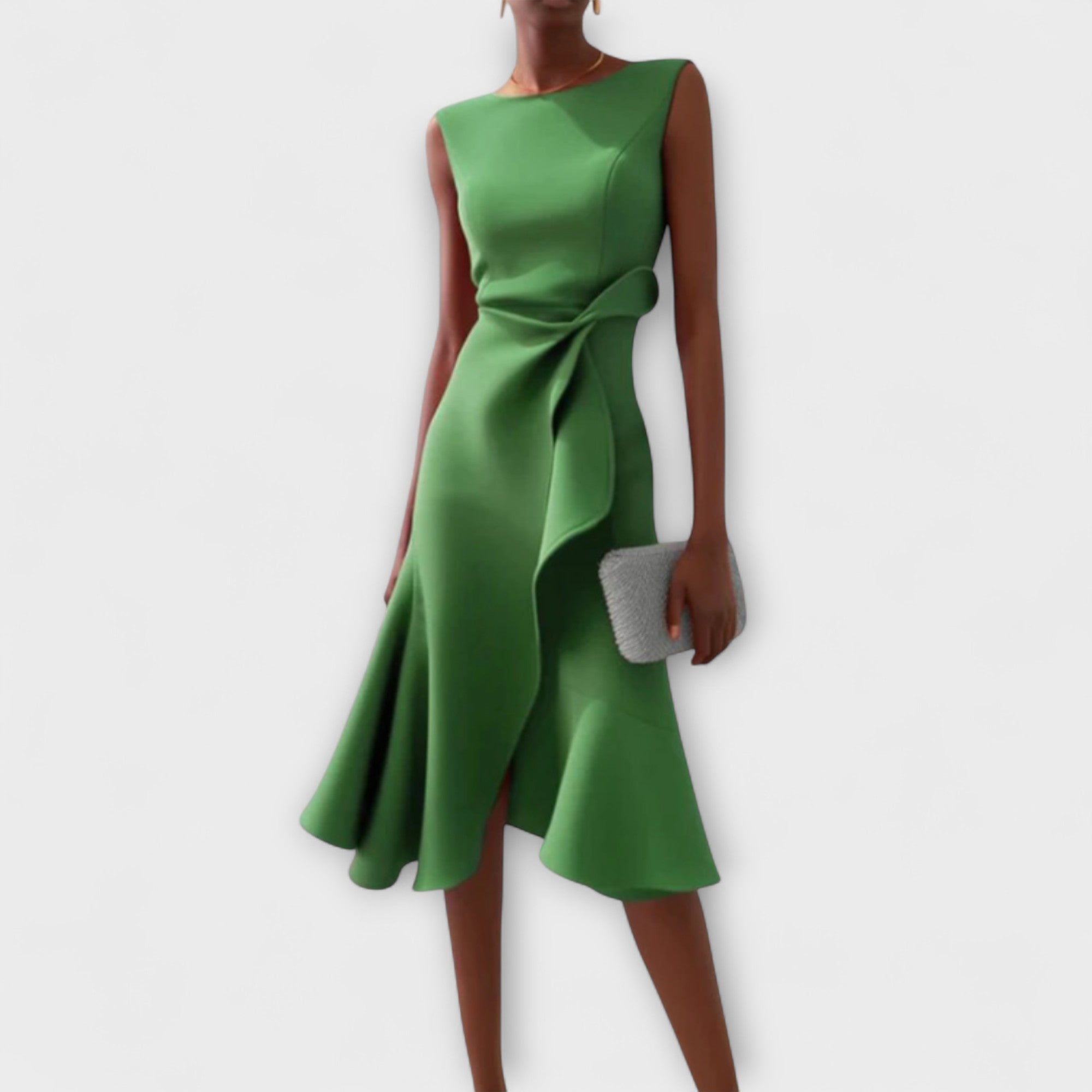 Sheila | Draperet Asymmetrisk Midi Kjole