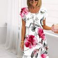 Mia | Volang Floral Plisseret Kjole