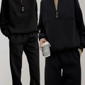 Lounge Sæt med Half-Zip Sweatshirt og Joggerbukser | Blødt Hjemmesæt & Afslappet Sæt
