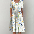 Blomstret Midi Kjole med Lommer | Casual Sommer-, Dimissions- & Strandkjole