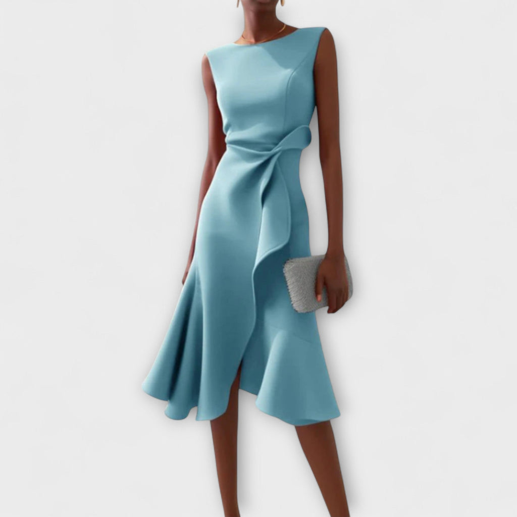 Sheila | Draperet Asymmetrisk Midi Kjole