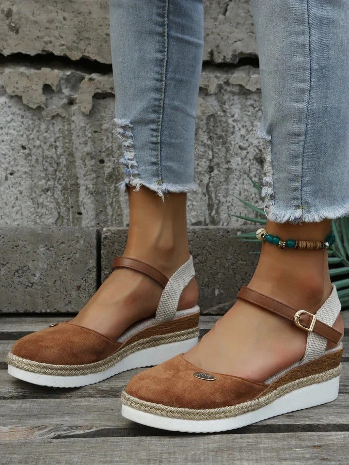 Ortopædiske Platform Espadrille Sandaler med Støttende Lukket Tå