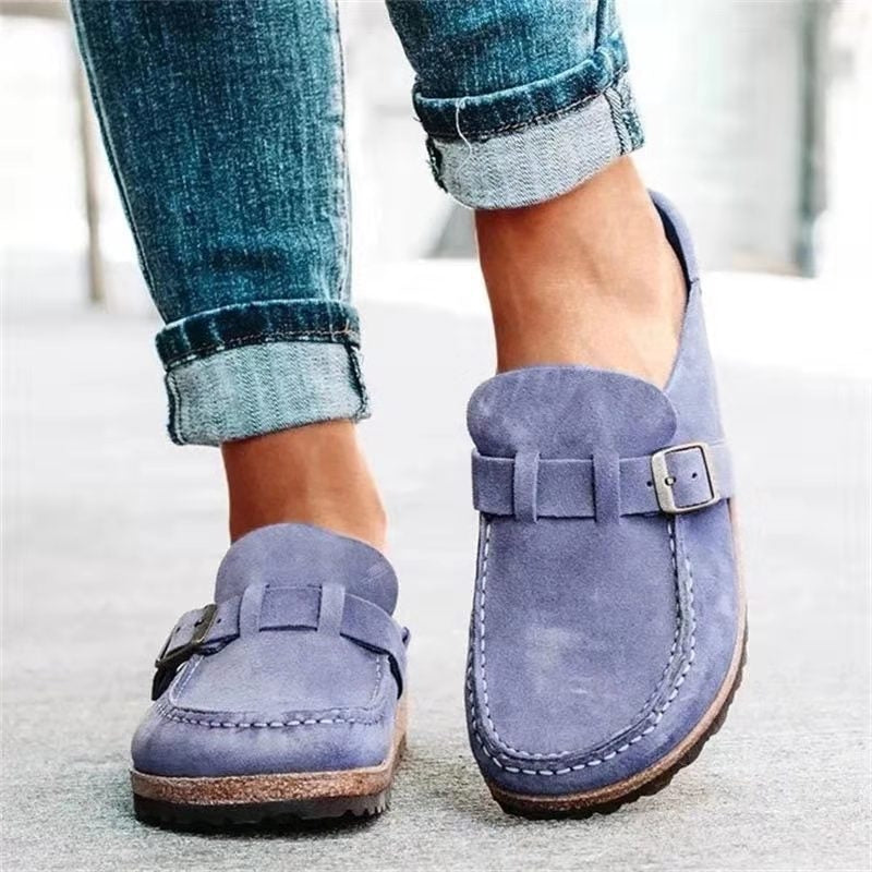 Dame Ortopædiske Loafers | Komfortabel Hverdagsbrug — Ruskind Slip-On Spænde