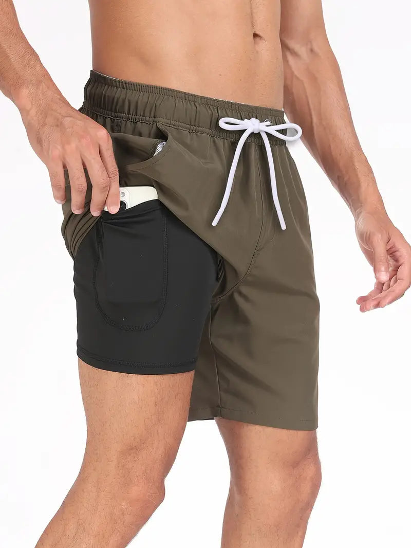 2-i-1 Badeshorts til Mænd med Indershorts | Hurtigtørrende Sportsshorts & Halo Shorts