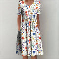 Blomstret Midi Kjole med Lommer | Casual Sommer-, Dimissions- & Strandkjole