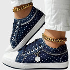 Ortopædiske Sneakers med Blonde Mesh Overlay | Lavskåret Platform Komfortsko