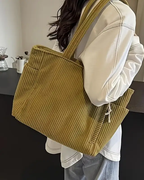 Ribbet Tote Bag med Snøredetalje | Hverdagstaske til Kvinder