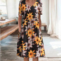 Blomstret Midi Kjole med Lommer | Casual Sommer-, Dimissions- & Strandkjole