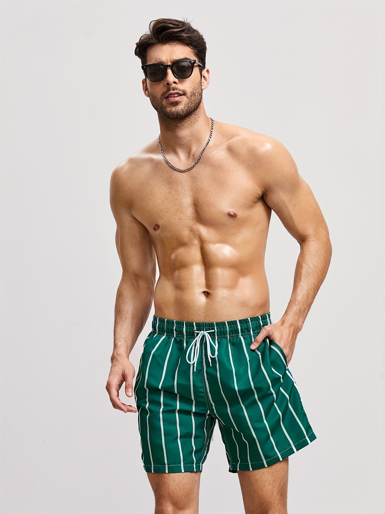 THYMORA | Behagelige Stribede Sommer Shorts