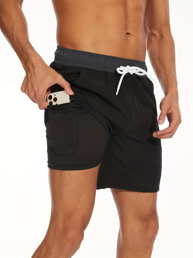 2-i-1 Badeshorts til Mænd med Indershorts | Hurtigtørrende Sportsshorts & Halo Shorts