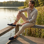 Herres Casual Loafers i Ko Suede Ægte Læder Slip-On Mokkasiner med Gummisål