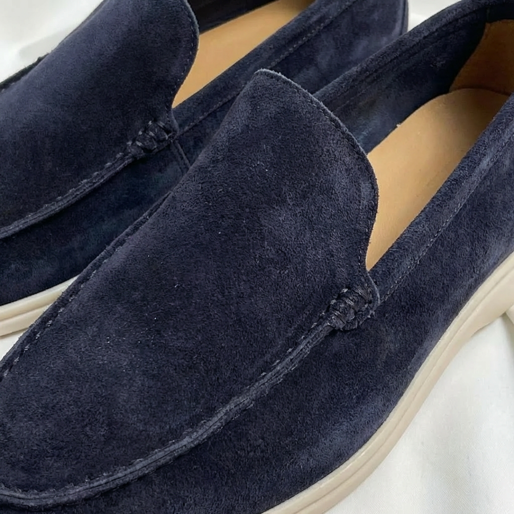 Herres Casual Loafers i Ko Suede Ægte Læder Slip-On Mokkasiner med Gummisål