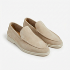 Herres Casual Loafers i Ko Suede Ægte Læder Slip-On Mokkasiner med Gummisål