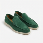 Herres Casual Loafers i Ko Suede Ægte Læder Slip-On Mokkasiner med Gummisål