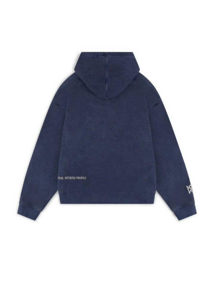 Støvblå Culture Hoodie med Rhinsten-Print | Oversized Streetwear Hættetrøje