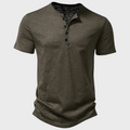 THYMORA | Casual Henley T-shirt med Knapper