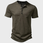 THYMORA | Casual Henley T-shirt med Knapper